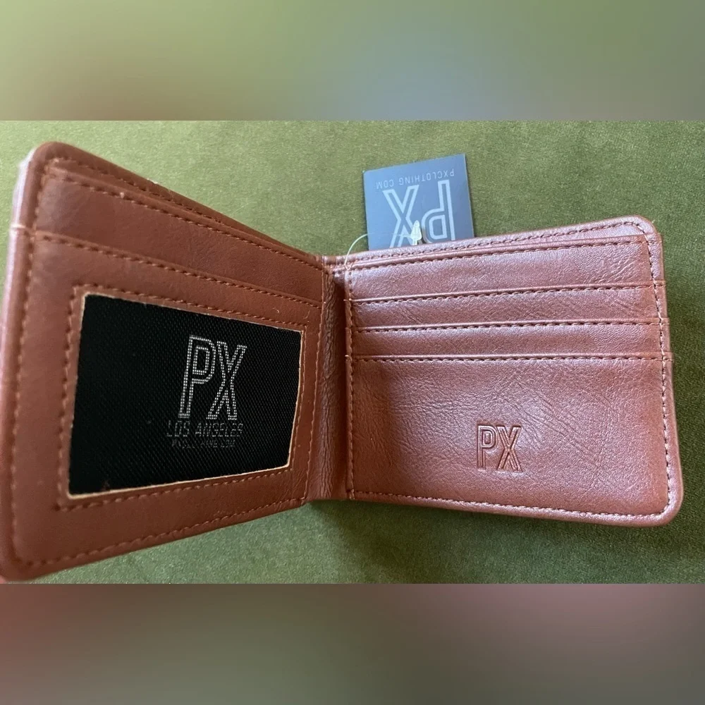NEW PX Brown Bi-fold Vegan Wallet